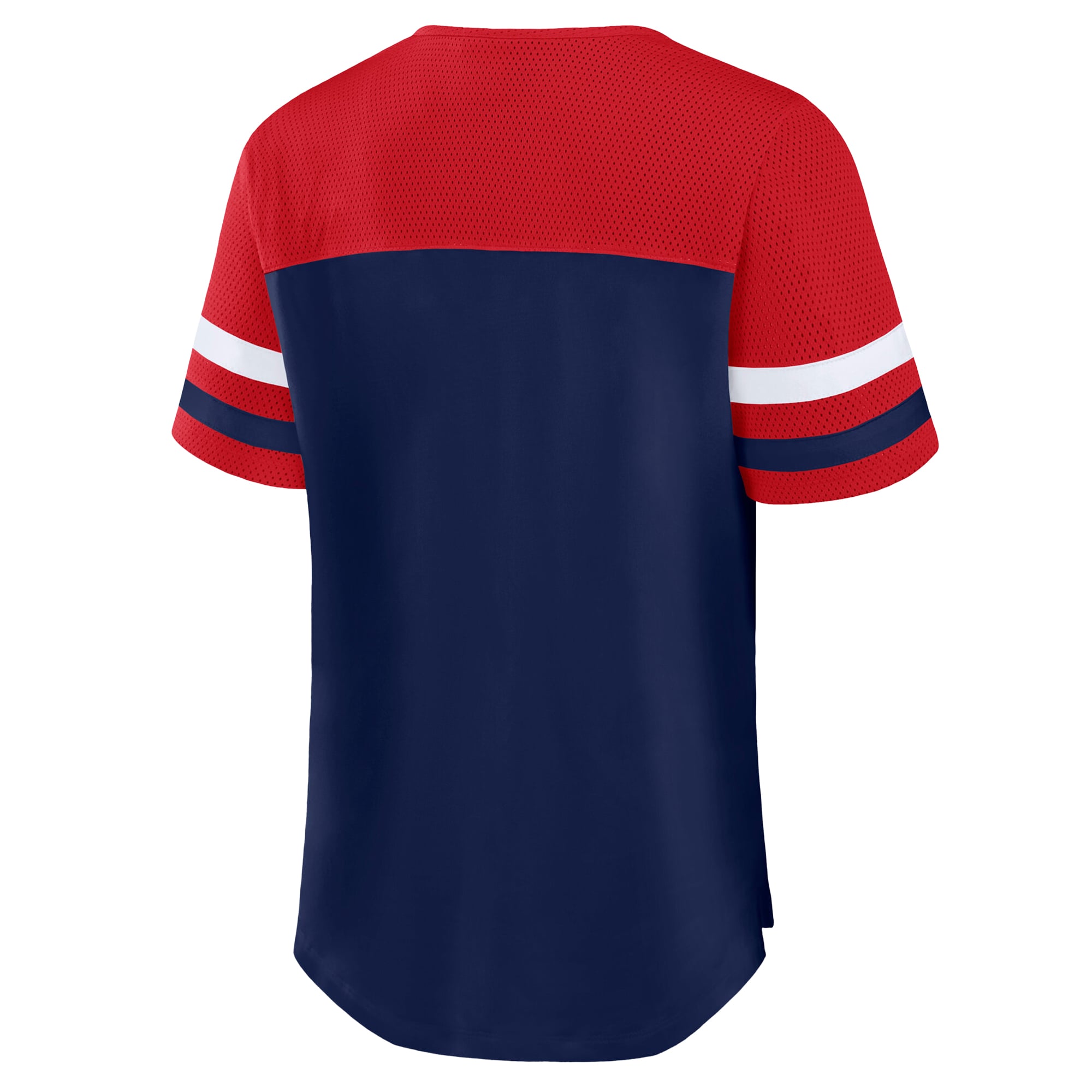 T-shirt à lacets rétro Curl Route pour femmes, bleu marine et rouge, New England Patriots, grandes tailles, de la marque Fanatics.